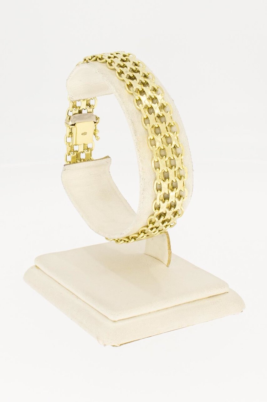 Geflochtenes Retro Gold Armband 14 Karat - 18,9 cm