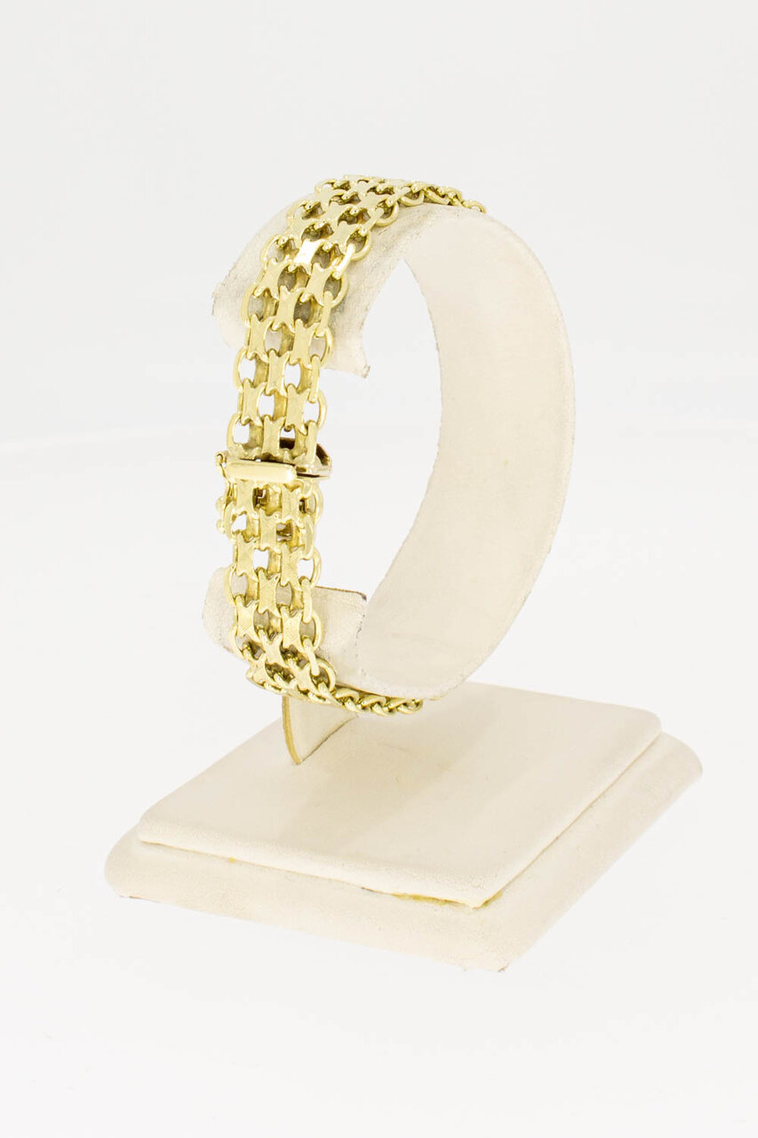 Geflochtenes Retro Gold Armband 14 Karat - 18,9 cm