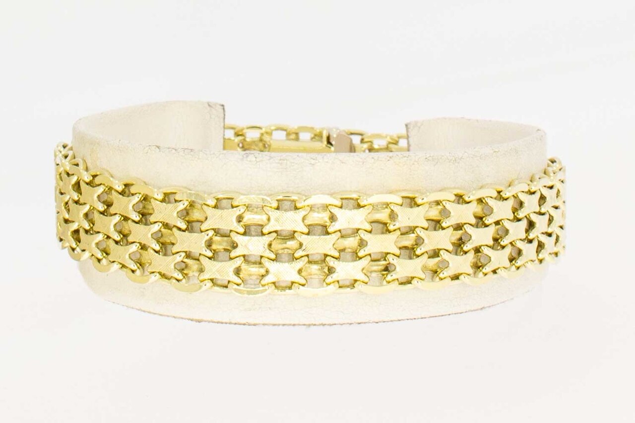 Geflochtenes Retro Gold Armband 14 Karat - 18,9 cm