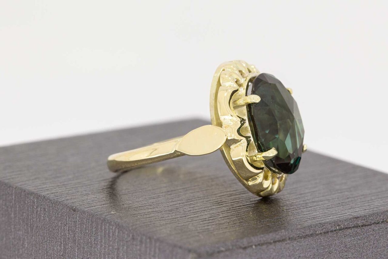 Vintage Ring aus 14 Karat Gold mit Toermalijn - 18,4 mm