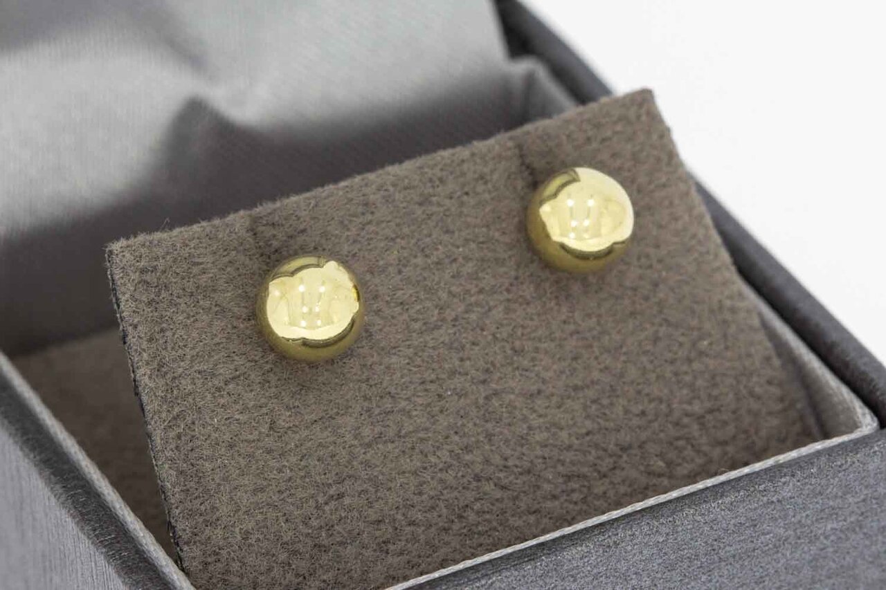 14 Karat gelb goldene Kugel Ohrstecker - Durchmesser 6,1 mm