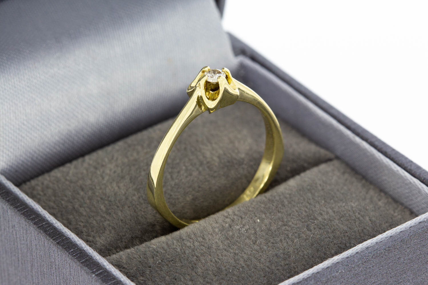 Diamantring aus 14 Karat Gold - 17 mm