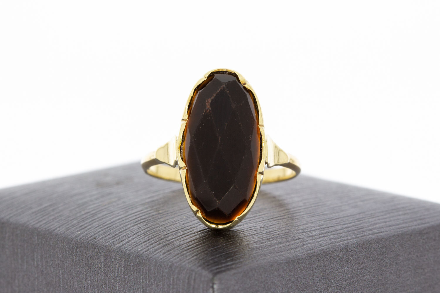 Marquis Ring 14 Karat Gold mit Granat - 18,3 mm