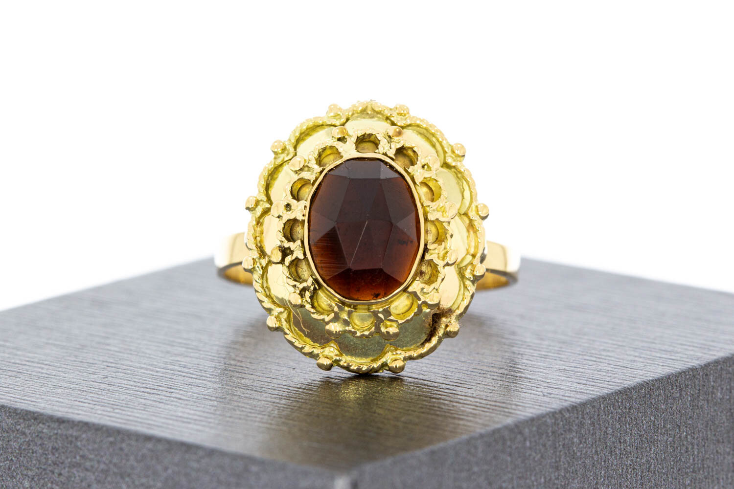 Granatring 14 Karat Gold - 18,3 mm