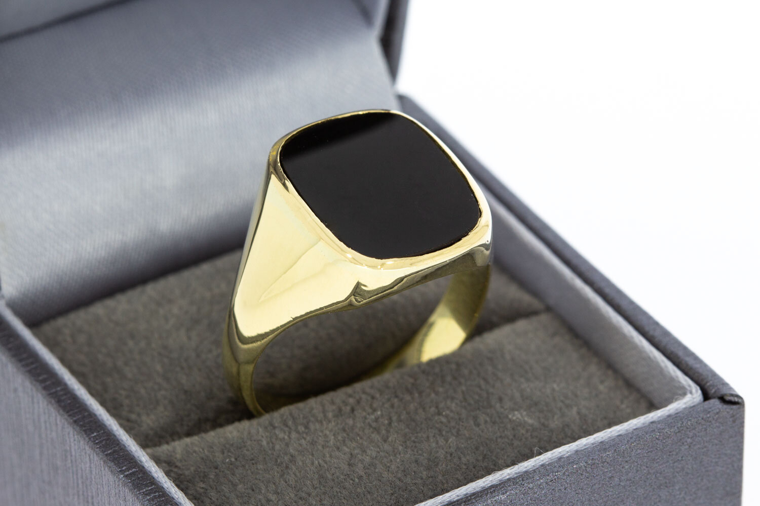 Onyx Siegelring 585 Gold - 20,4 mm