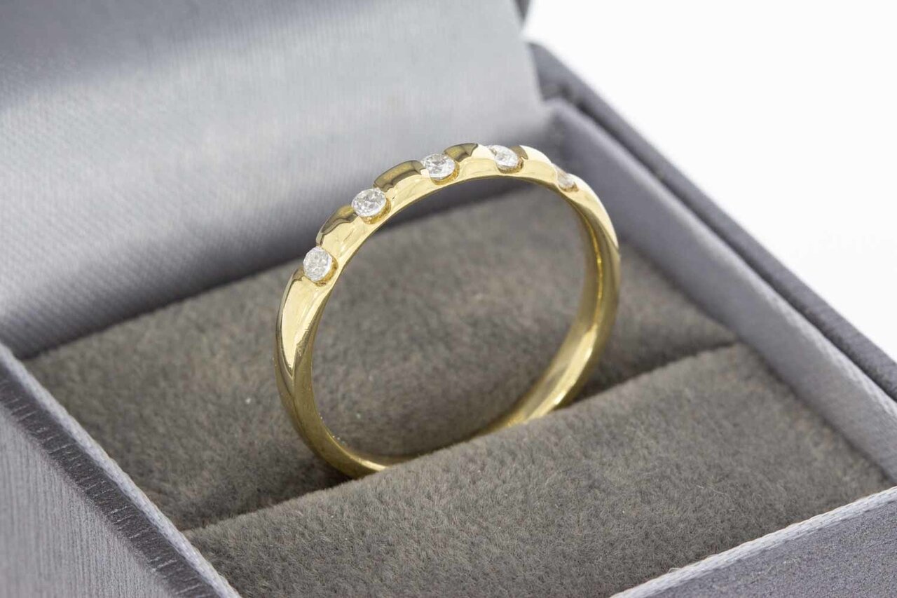 14 Karat Gold Reihenring mit Zirkonia - 18,4 mm