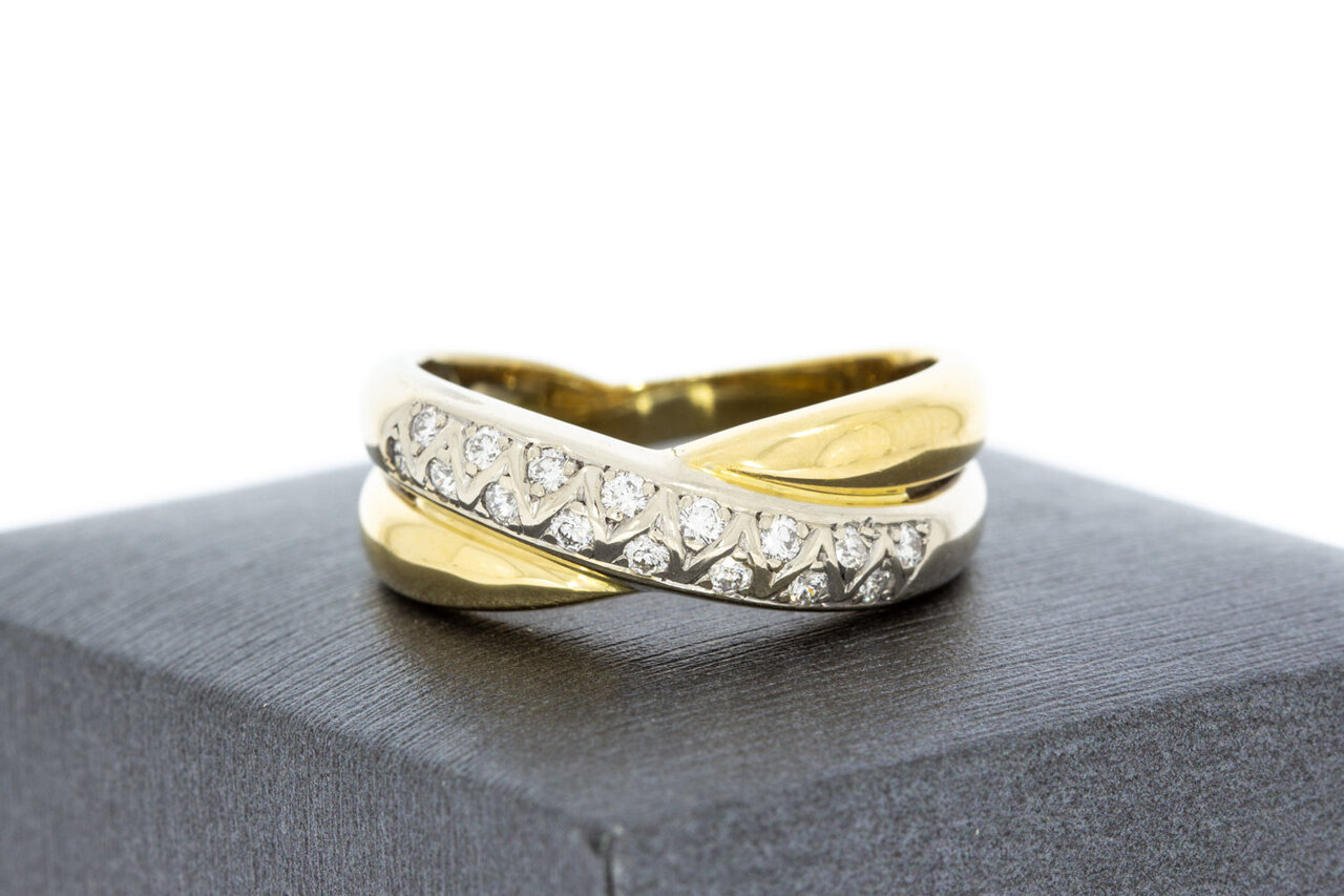 Crossover Diamant Ring 18 Karat Gold - 19,8 mm