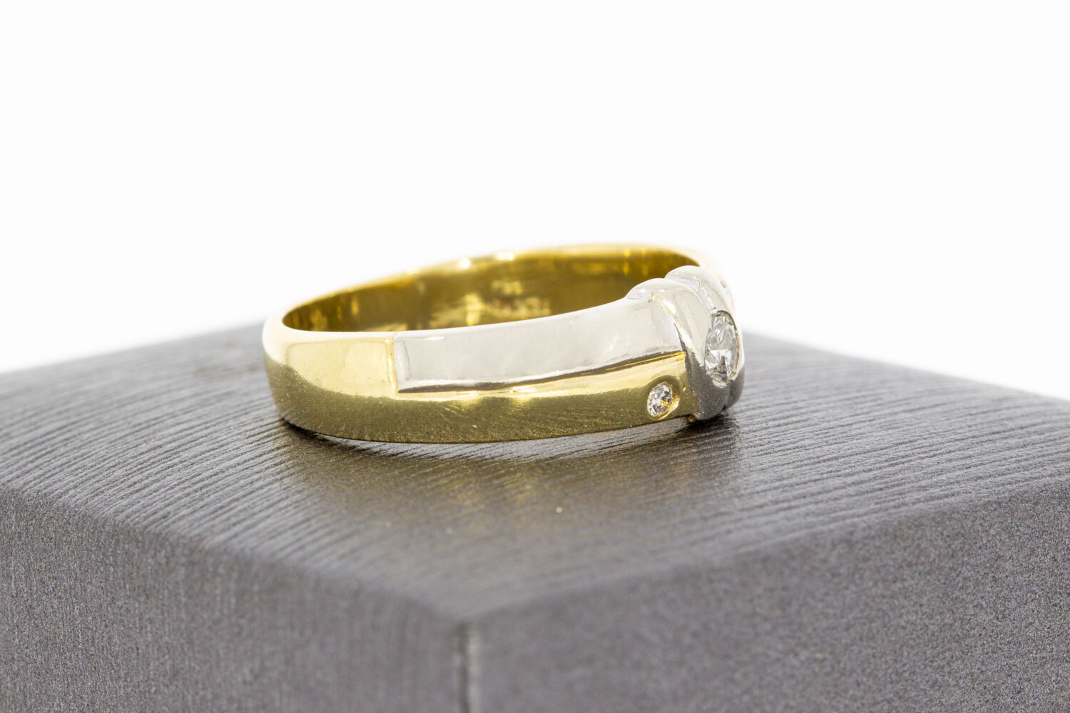 Bandring 14 Karat Gold mit Diamanten - 18,9 mm