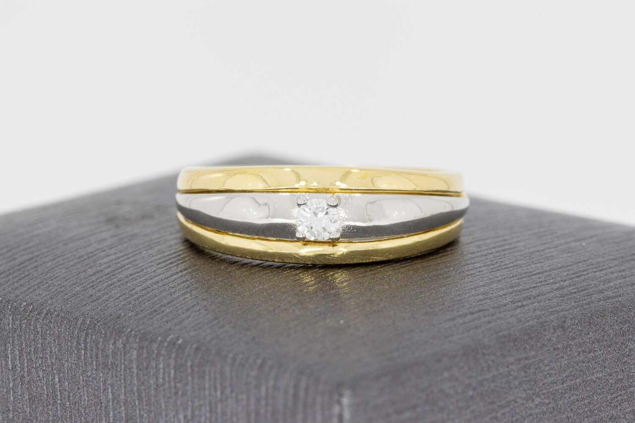 Solitär Diamantring 18 Karat Gold  - 17,5 mm