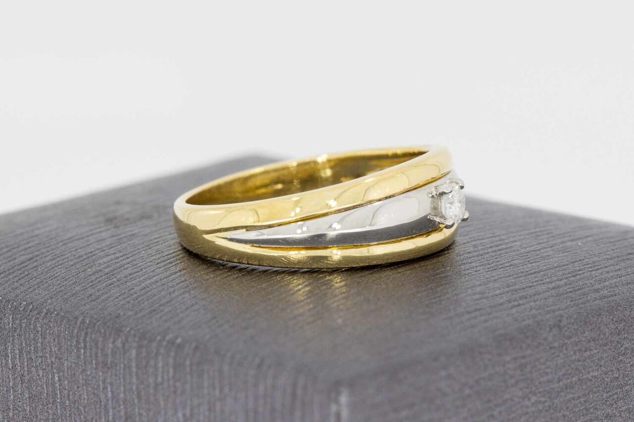 Solitär Diamantring 18 Karat Gold  - 17,5 mm