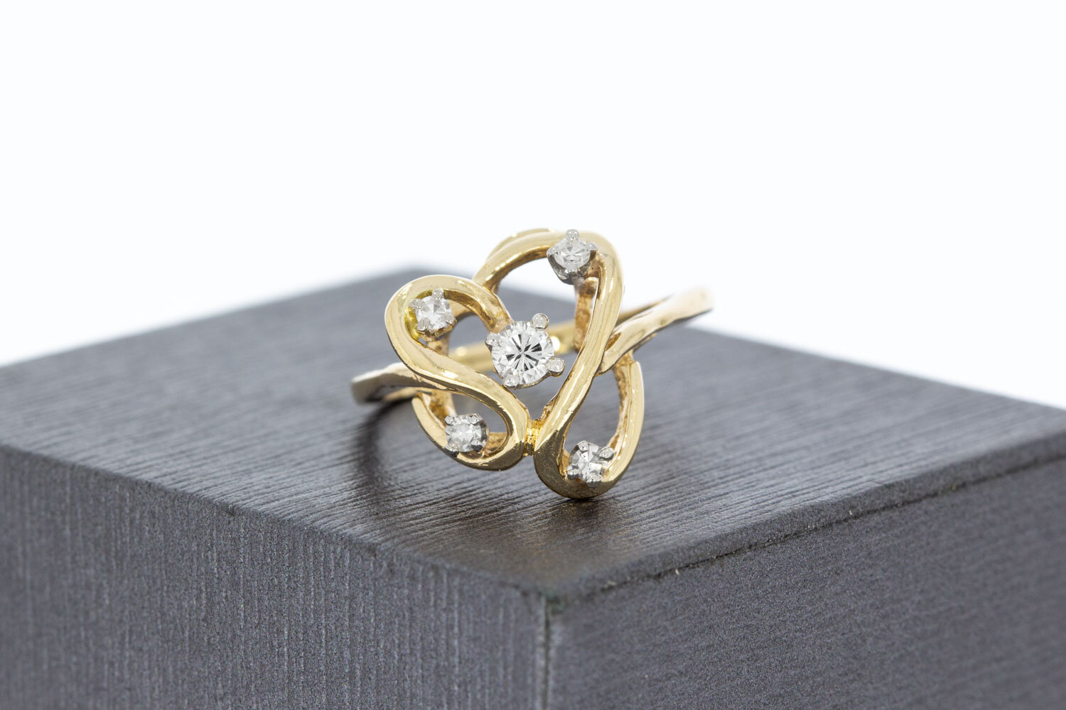 Weißgold Statement Ring mit Zirkonia 14 Karat - 19,9 mm