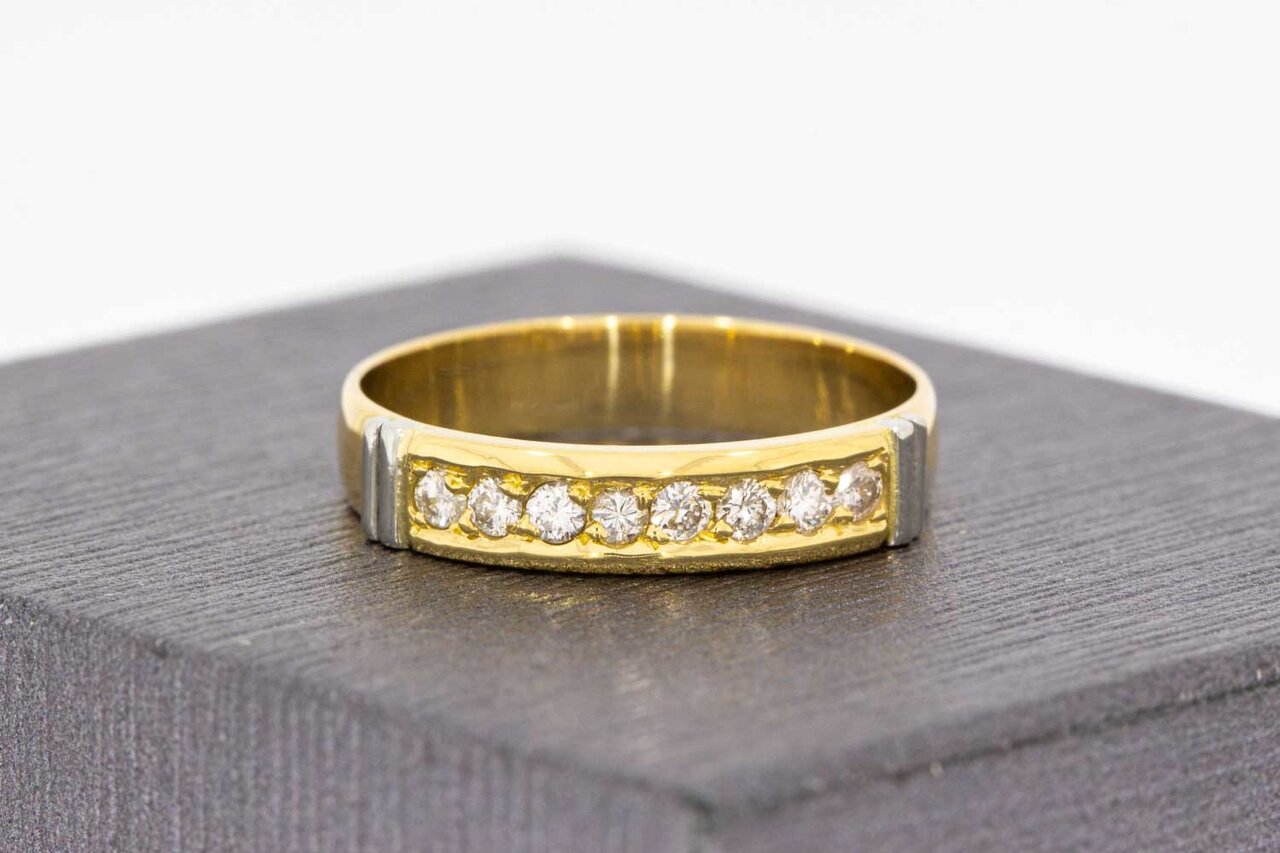 18 Karat GoldBandring mit Diamant - 16,9 mm