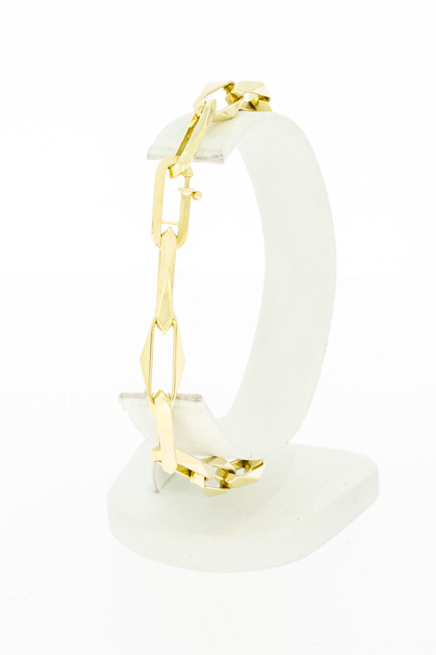 Paperclip Gold Armband 14 Karat - 21,8 cm