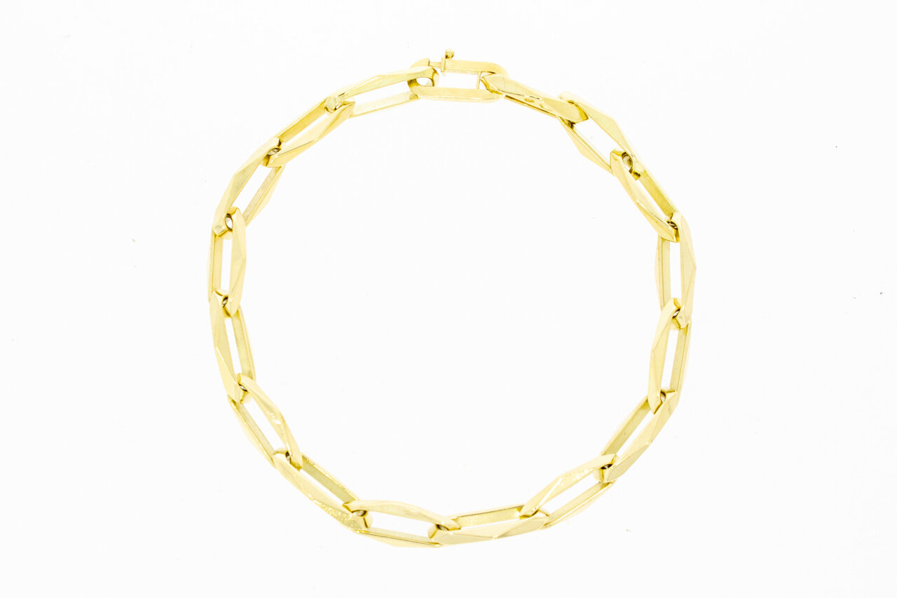 Paperclip Gold Armband 14 Karat - 21,8 cm