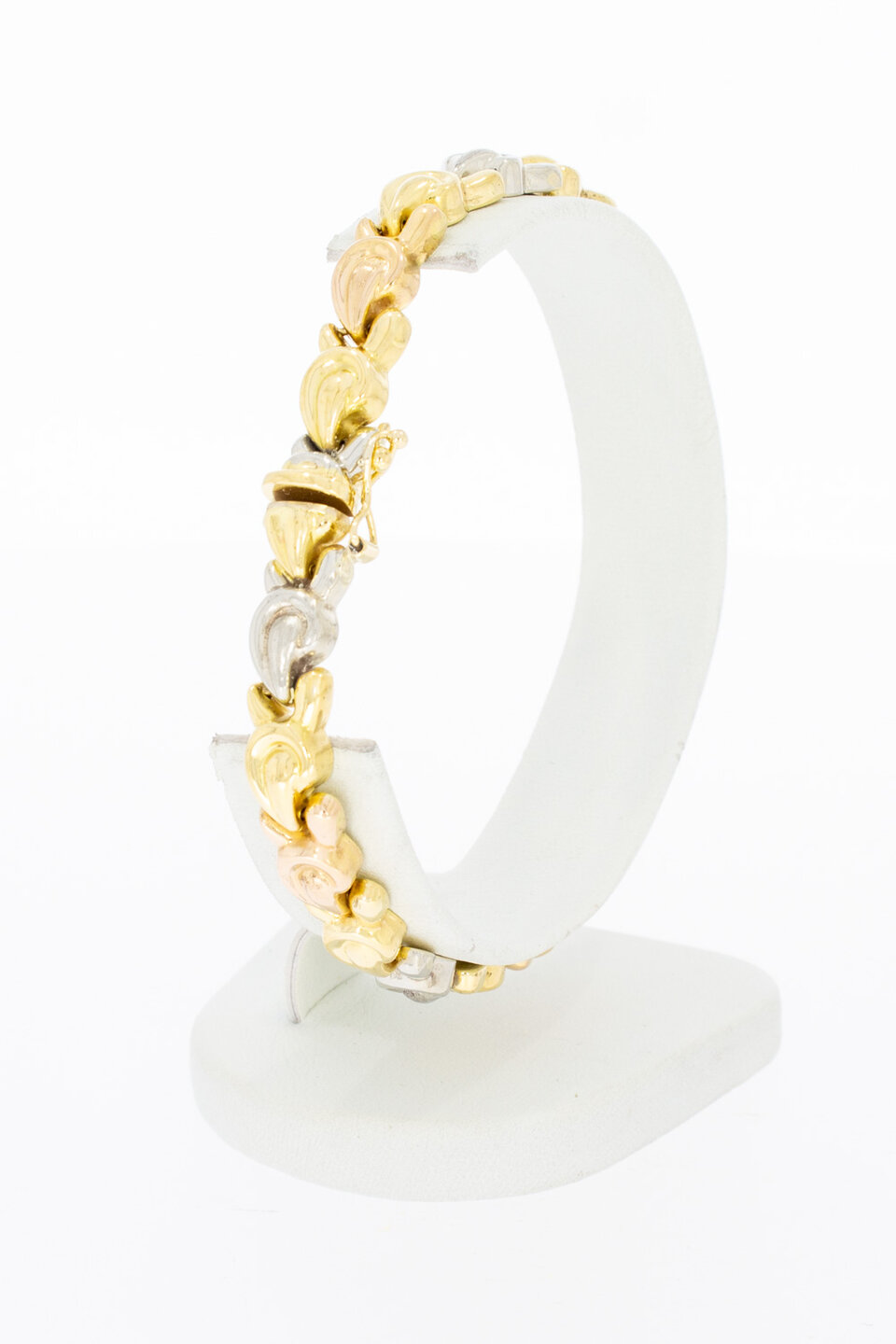 Fantasiearmband 18 Karat Tricolor Gold - 19,9 cm