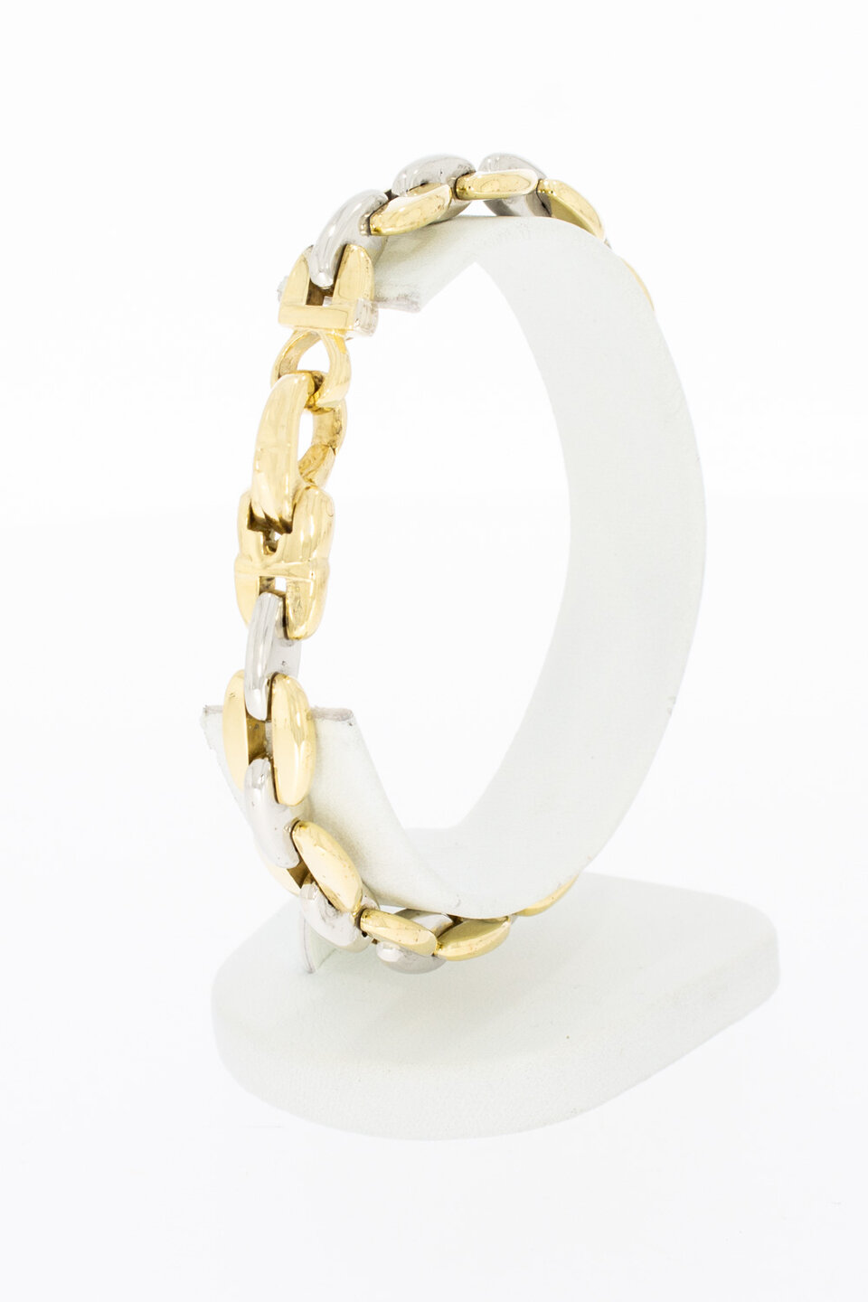 Ankerarmband 18 Karat bicolor Gold - 20,4 cm