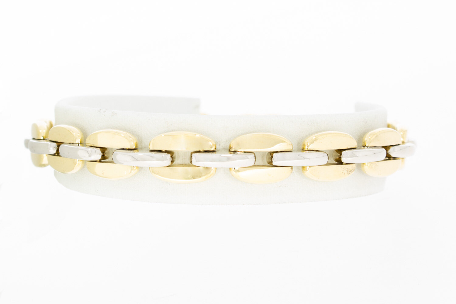 Ankerarmband 18 Karat bicolor Gold - 20,4 cm