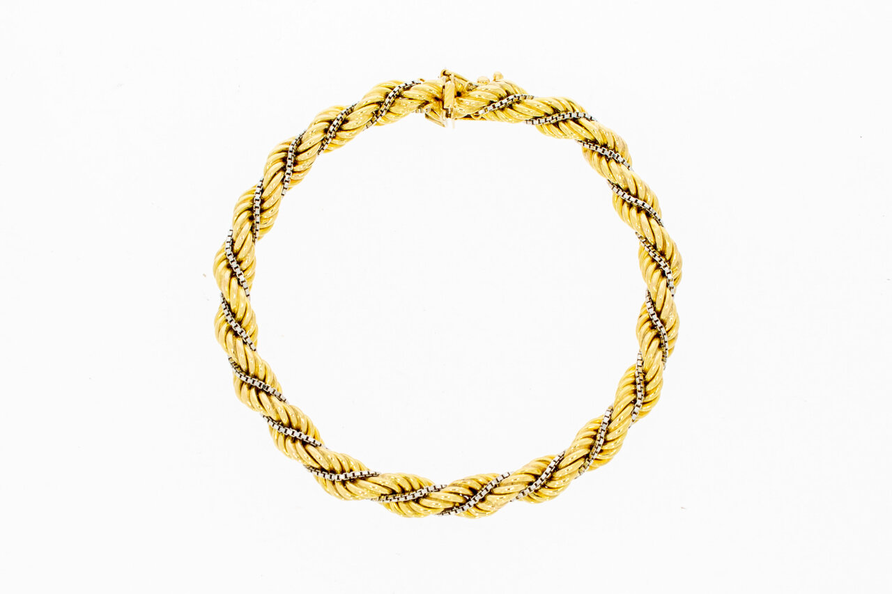 Kordelarmband 18 Karat Bicolor Gold - 20,3 cm