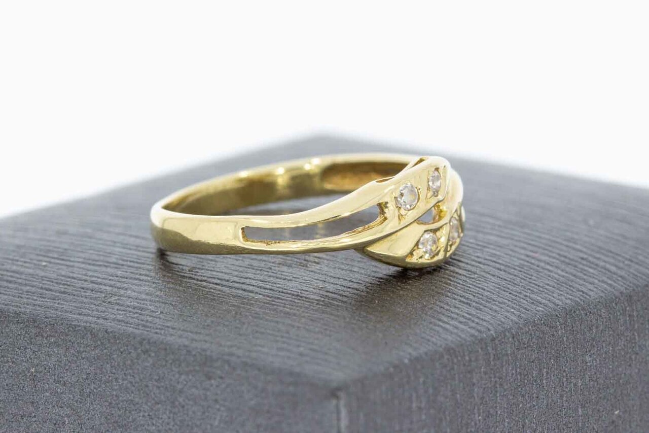 Fantasy Goldring 14 Karat mit Zirkonia - 18,6 mm