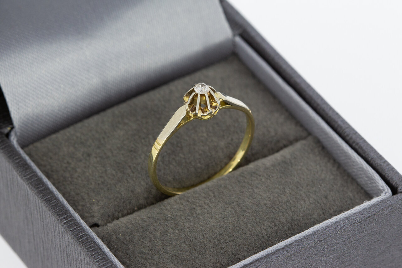 Solitär Zirkonia Ring aus 14 Karat Gold - 15,9 mm