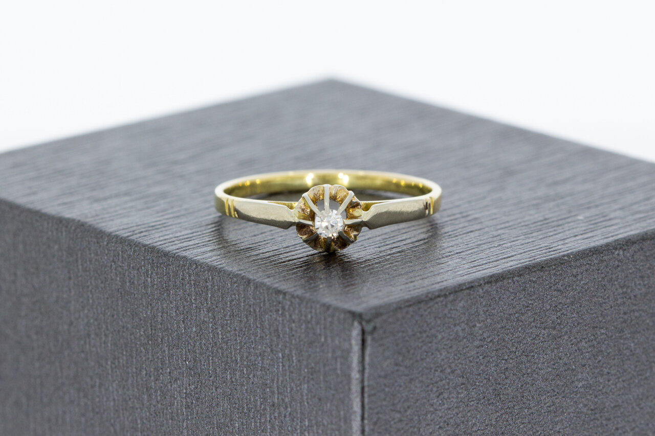 Solitär Zirkonia Ring aus 14 Karat Gold - 15,9 mm