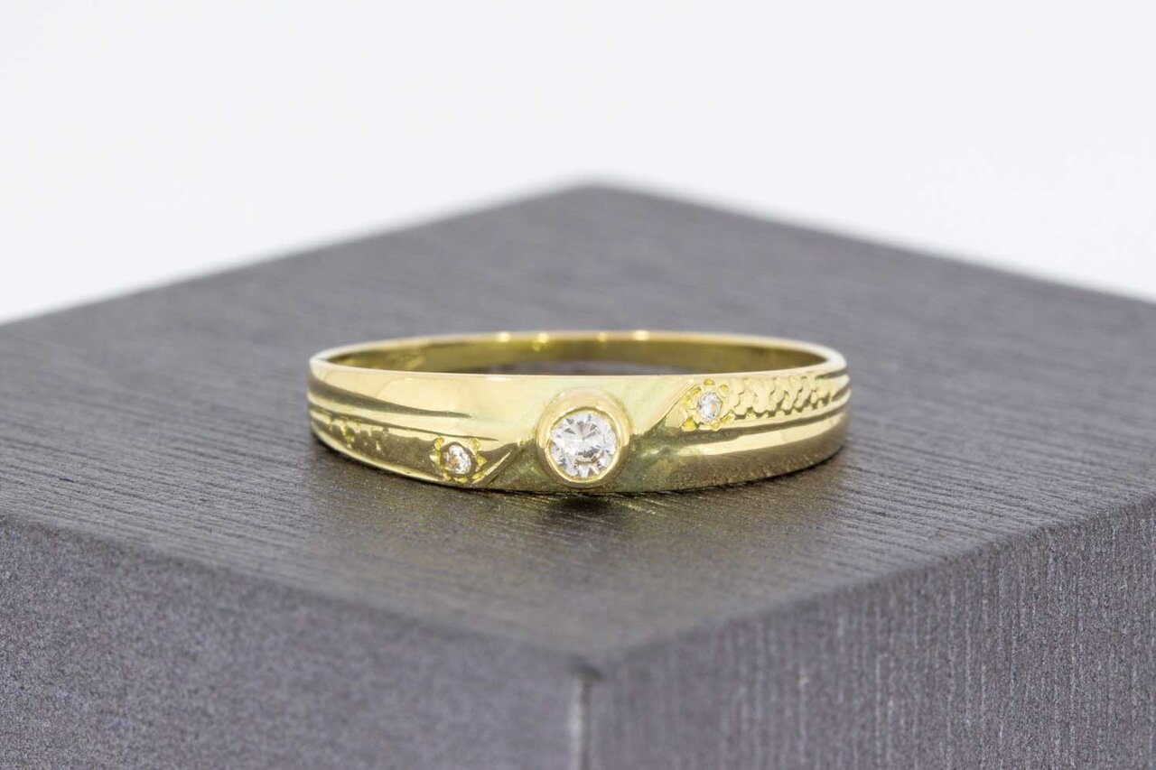 Solitärring aus 585 Gold mit Zirkonia - 17,7 mm