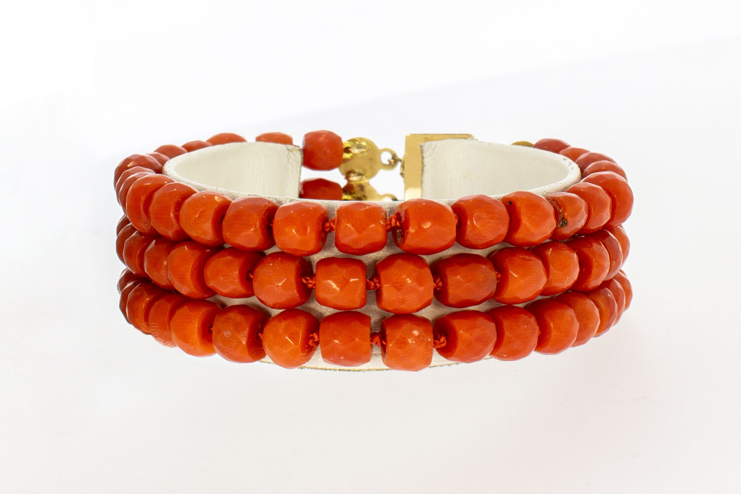 Rotes Korallenarmband  585 Gold - 18 cm