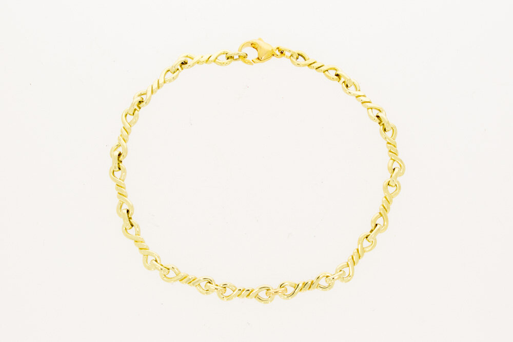 14 Karat Fantasy Gold Armband - 20,5 cm