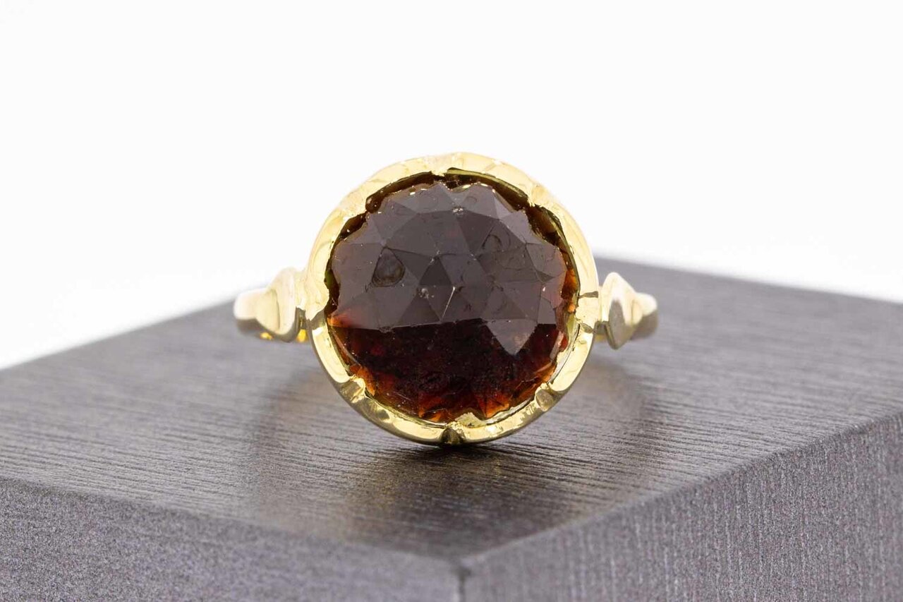 14 Karat Vintage Gold Granat Ring - 19,2 mm