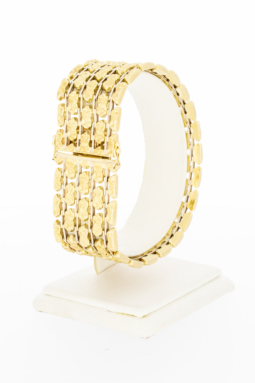 14 Karat breites Vintage Gold Armband - 19,5 cm