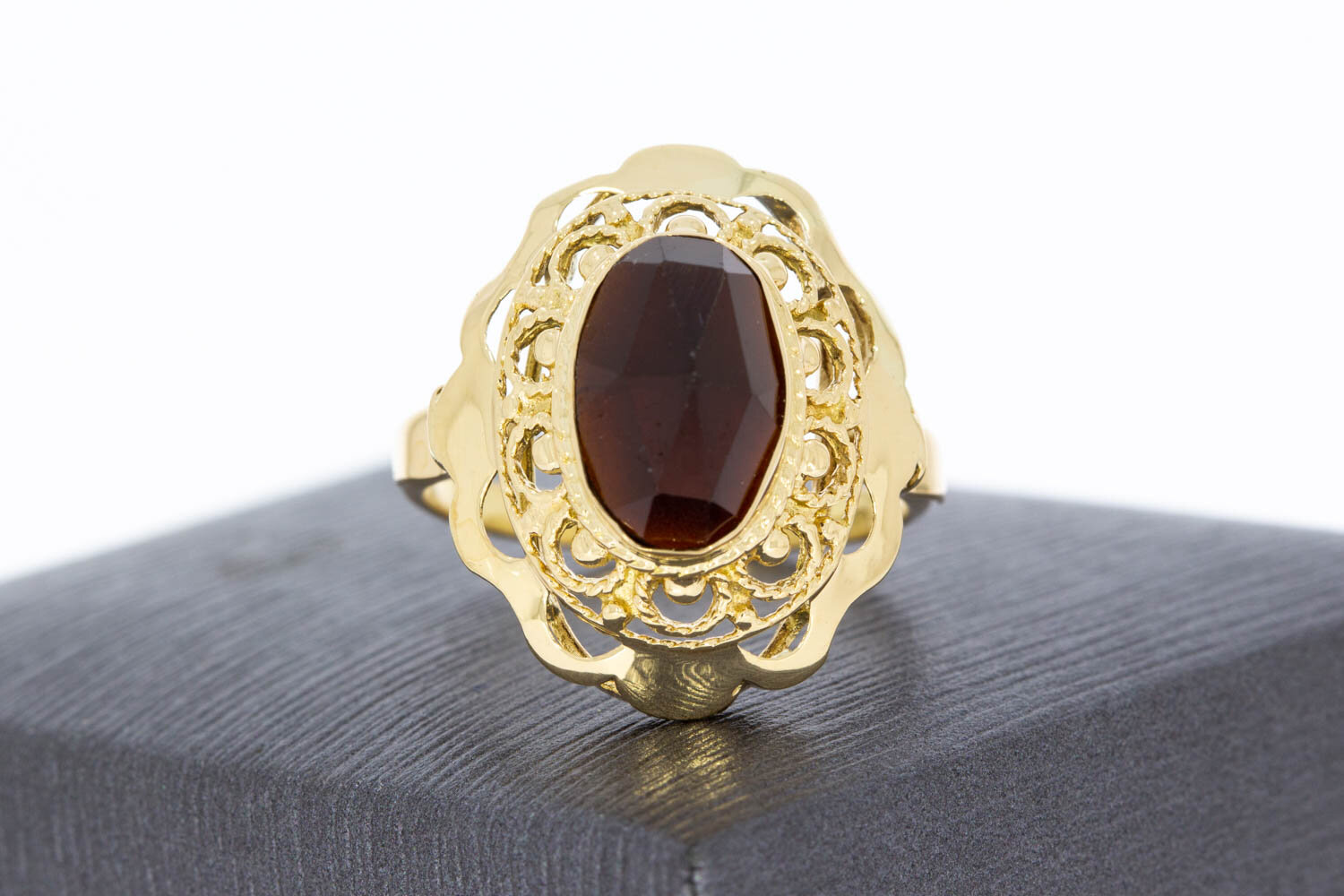 Vintage Granat Ring Karat Gold - 17,5 mm