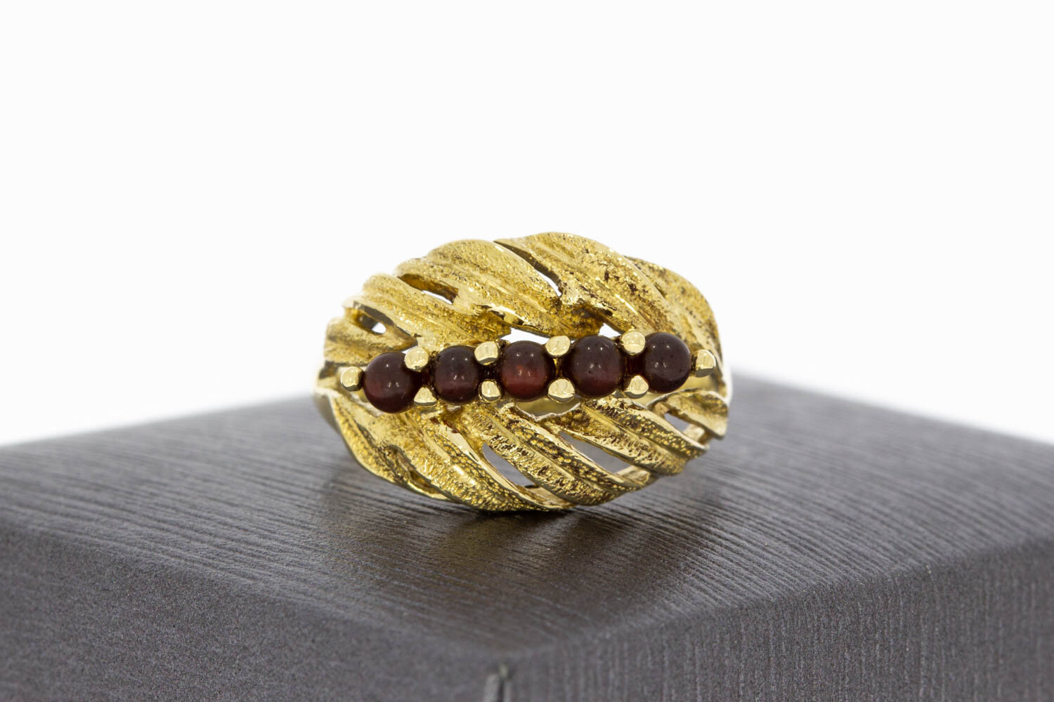 Vintage Granatring 14 Karat Gold - 17,8 mm