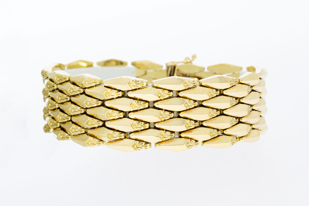 14 Karat Gold breites Vintage Armband - 19,9 cm