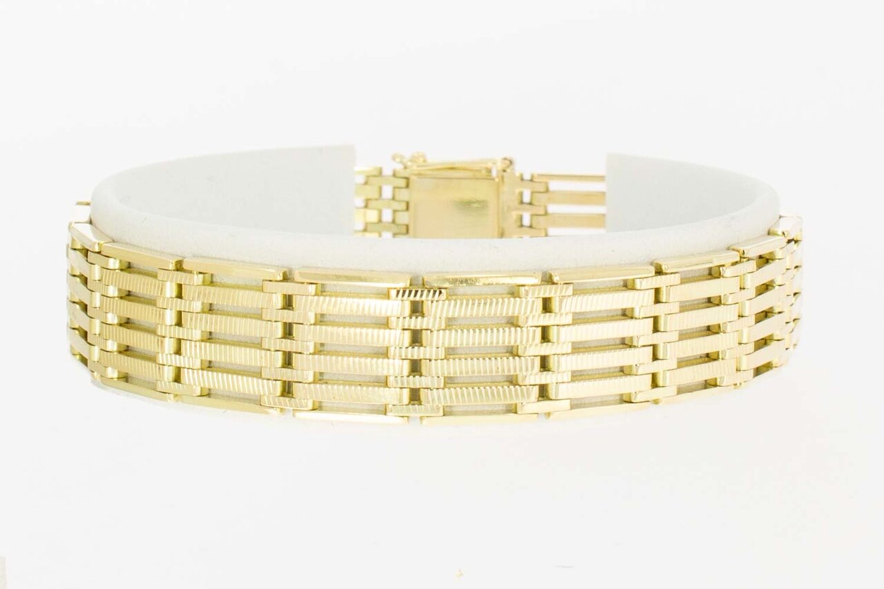 Vintage 14 Karat breites Goldbarrenarmband - 20,4 cm