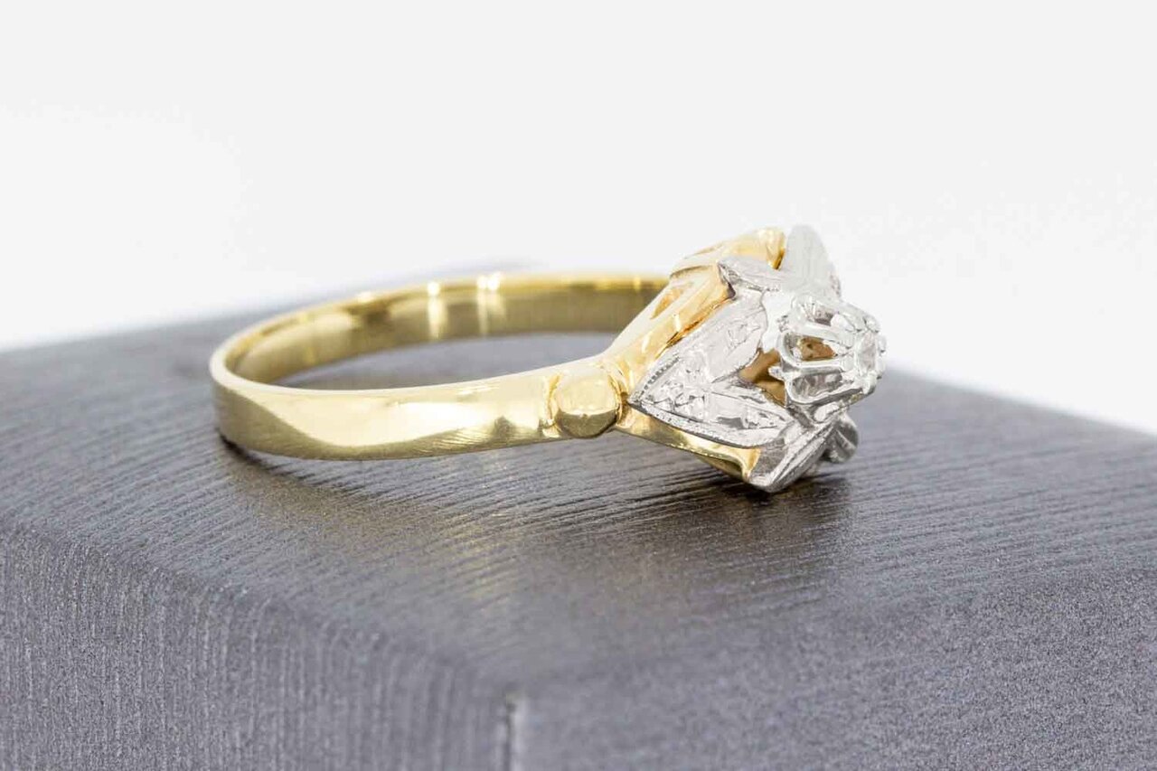 Vintage Diamant Ring 14 Karat Gold - 18 mm