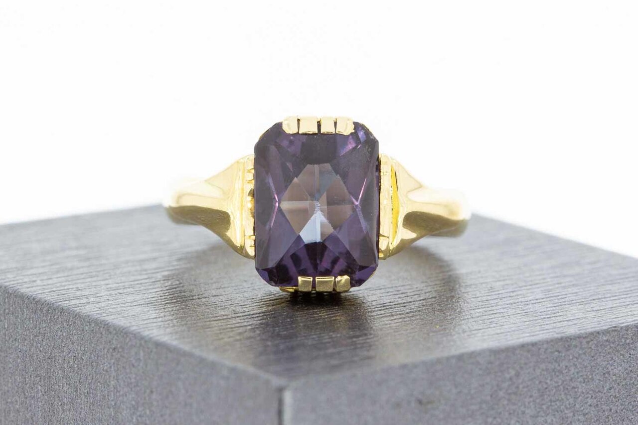 Vintage 14 Karat goldener Amethystring - 19,8 mm