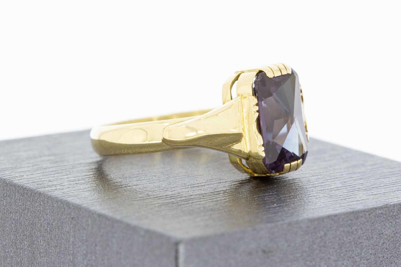 Vintage 14 Karat goldener Amethystring - 19,8 mm