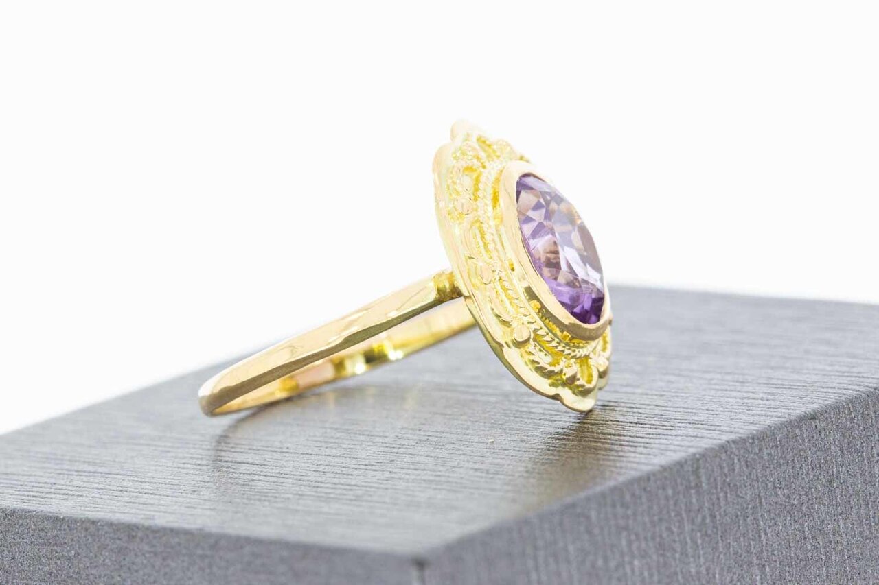 Vintage Amethyst Ring aus 14 Karat Gold - 18,4 mm