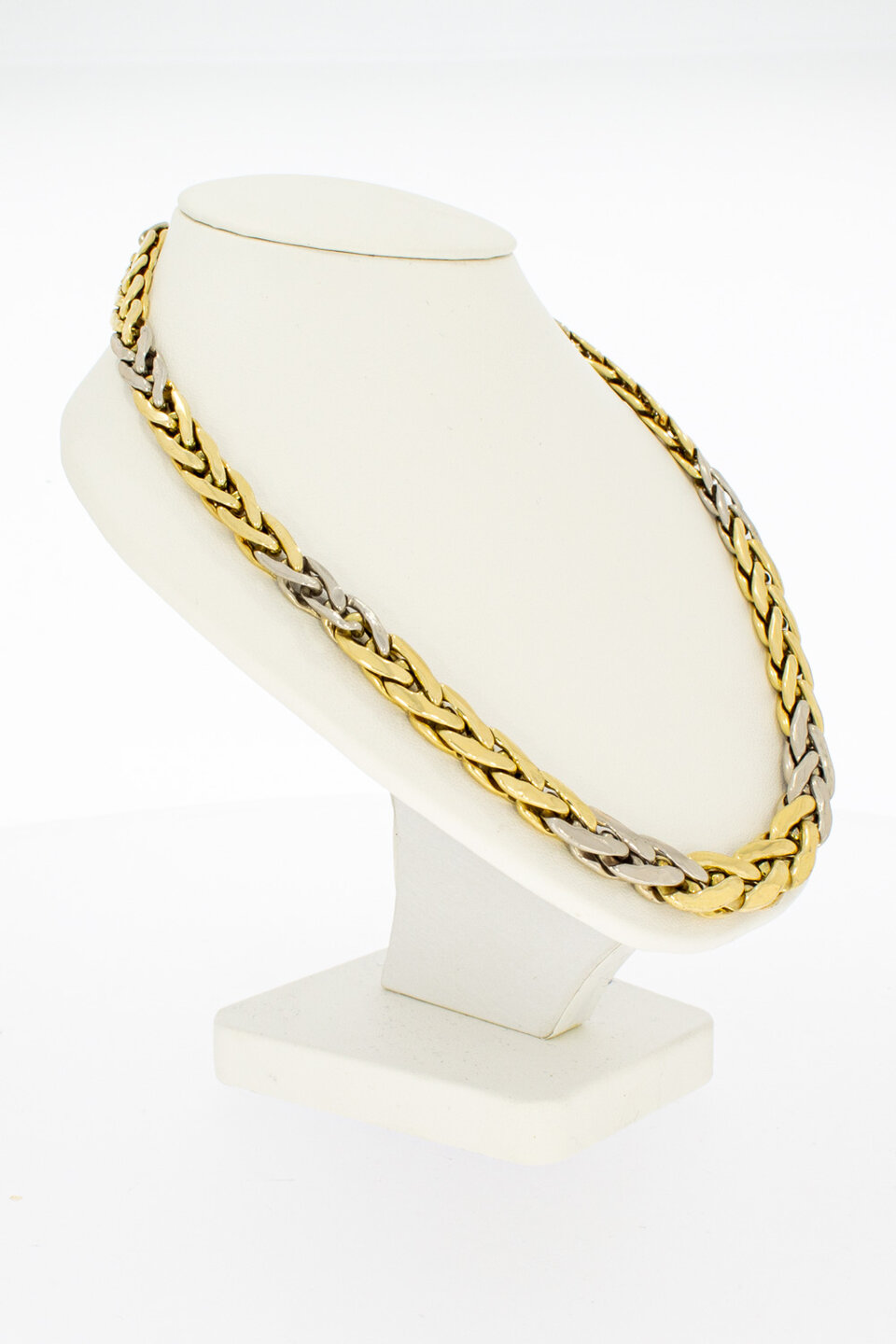 14 Karat bicolor Fuchsschwanz Goldkette - 47,5 cm