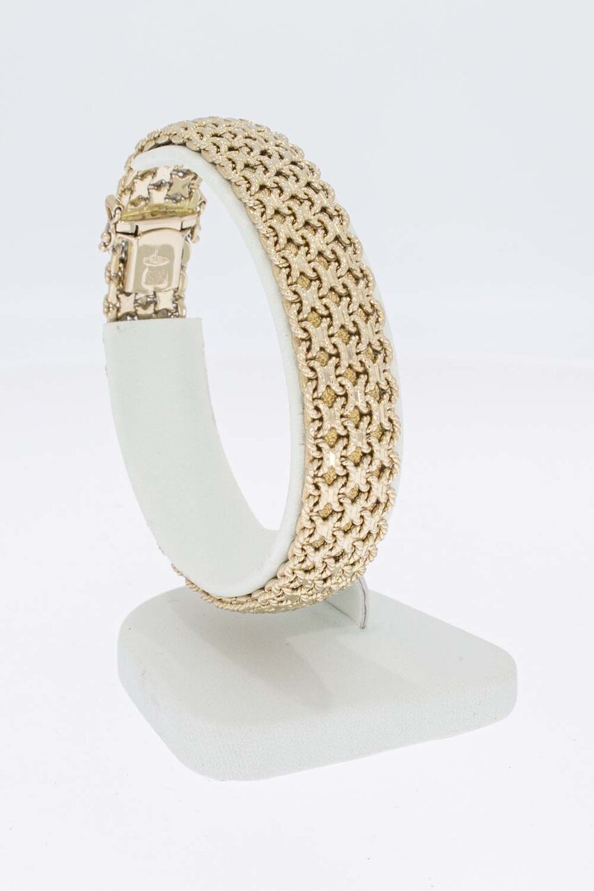 18 Karat Gold Vintage geflochtenes Armband - 18,9 cm