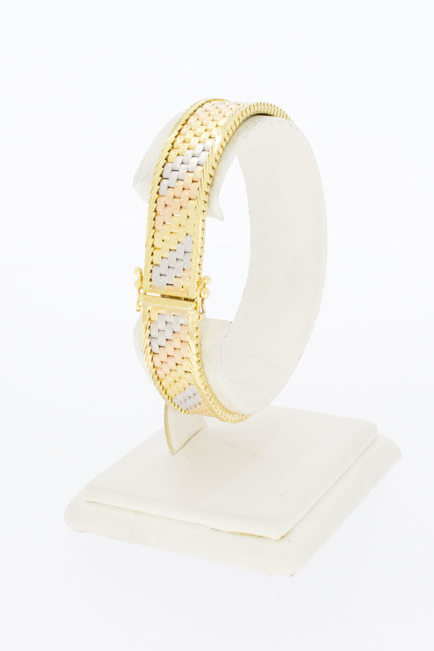 18 Karat Gold geflochtene Vintage Armband - 18,3 cm