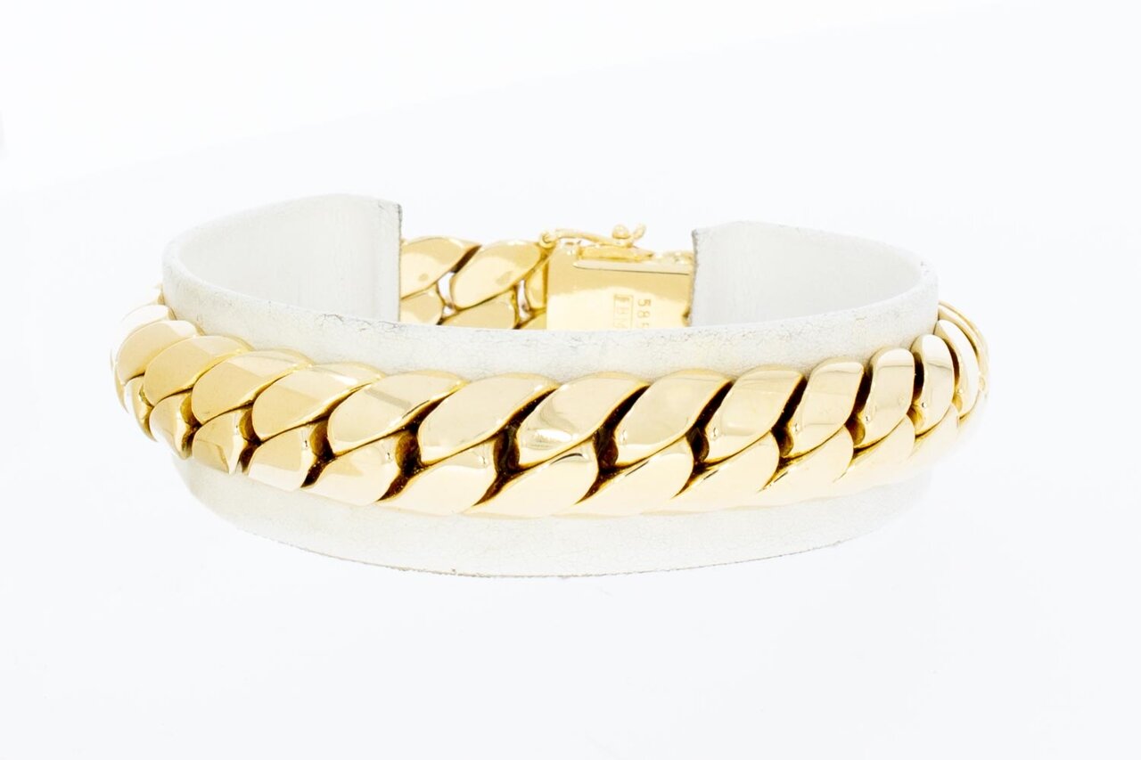 14 Karat gerolltes Panzer Gold Armband - 19,4 cm