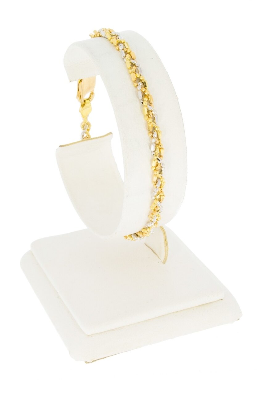 18 Karat bicolor Gold Armband - 19 cm