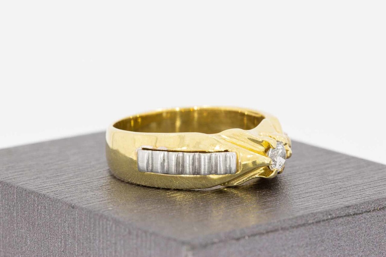 14 Karat  Gold Statement Ring mit Zirkonia - 20 mm