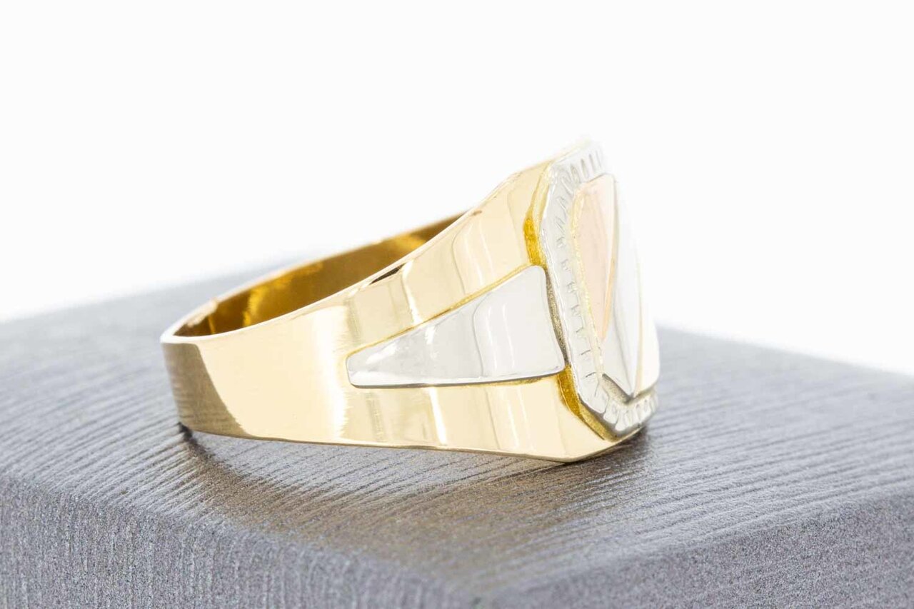 Tricolor Statement Ring 18 Karat Gold - 19,4 mm