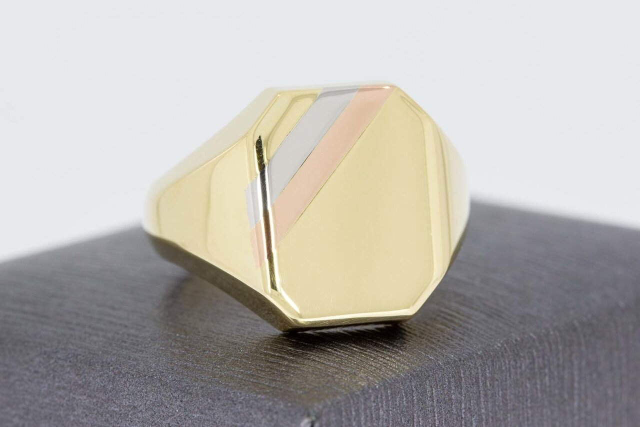 Tricolor Statement Gold Ring 14 Karat - 19,5 mm