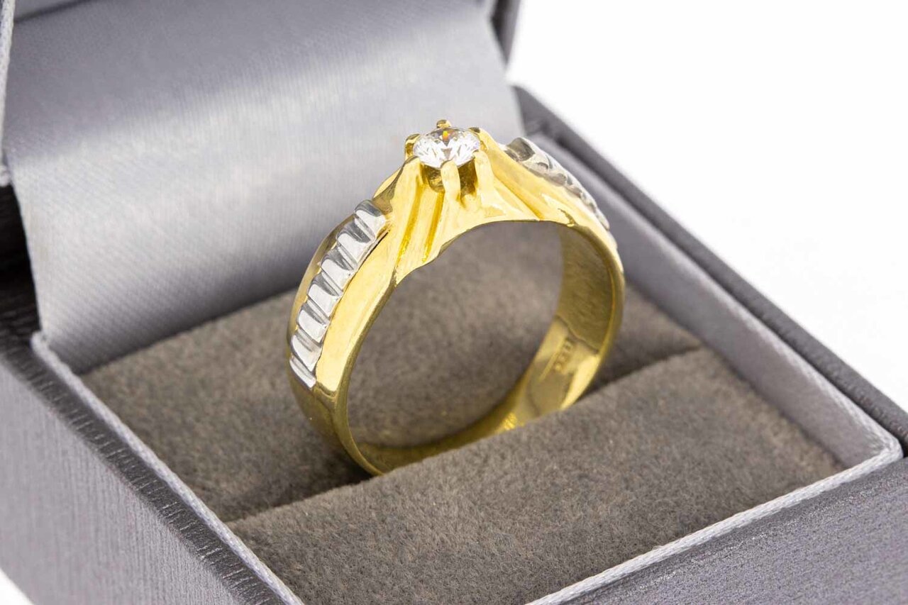 14 Karat Statement Goldring mit Zirkonia - 19,9