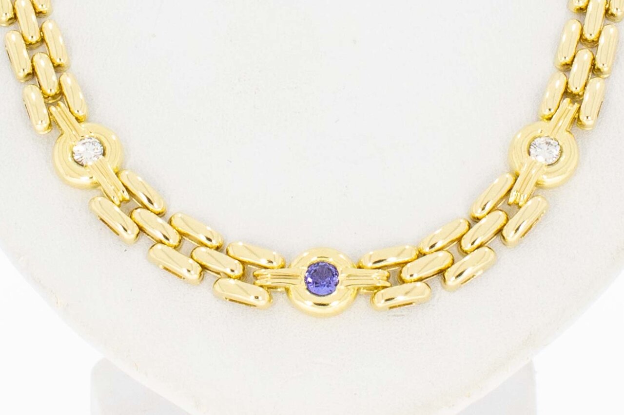 18 Karat Edelstein Goldkette - 44 cm