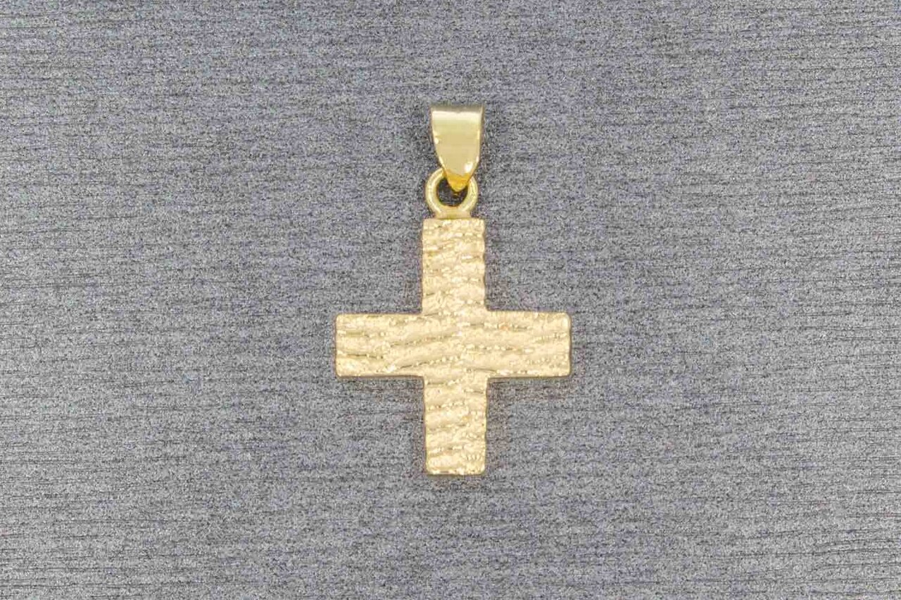 14 Karat Goldkreuz Ketten Anhänger - 2,1 cm