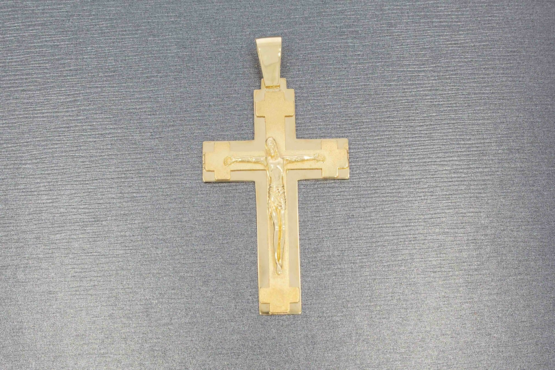 Kreuz Anhänger 14 Karat Gold - 4,8 cm